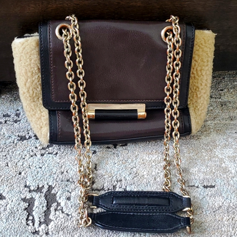 Diane Von Furstenberg Leather gold chain bag